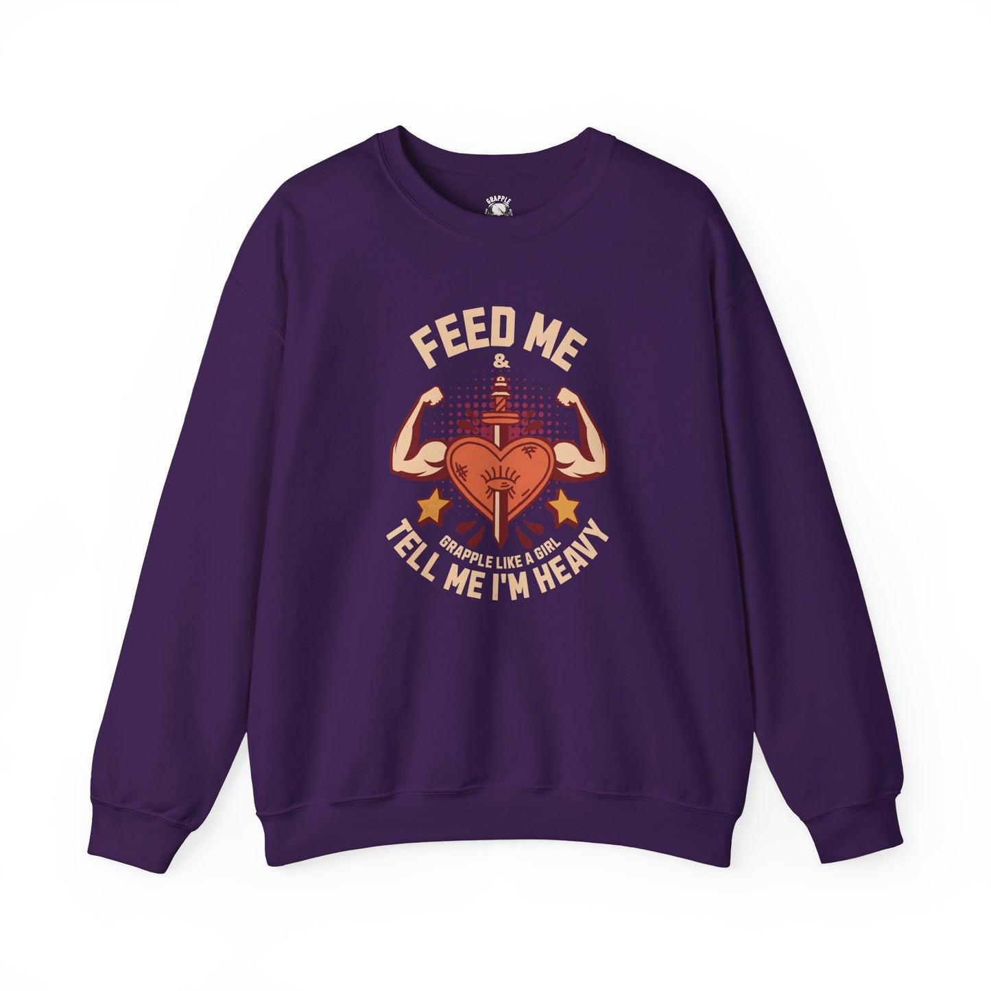 BJJ Women's Sweater Crewneck Sweater - Feed me and tell me I'm heavy