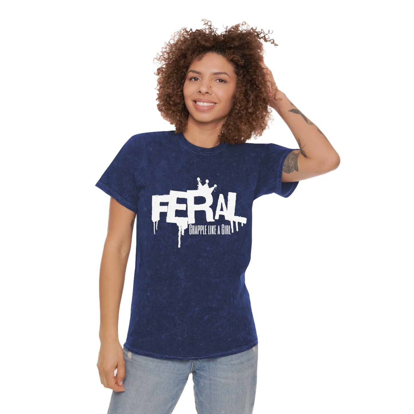 Feral Grapple like a Girl Unisex Fit Mineral Wash T-Shirt