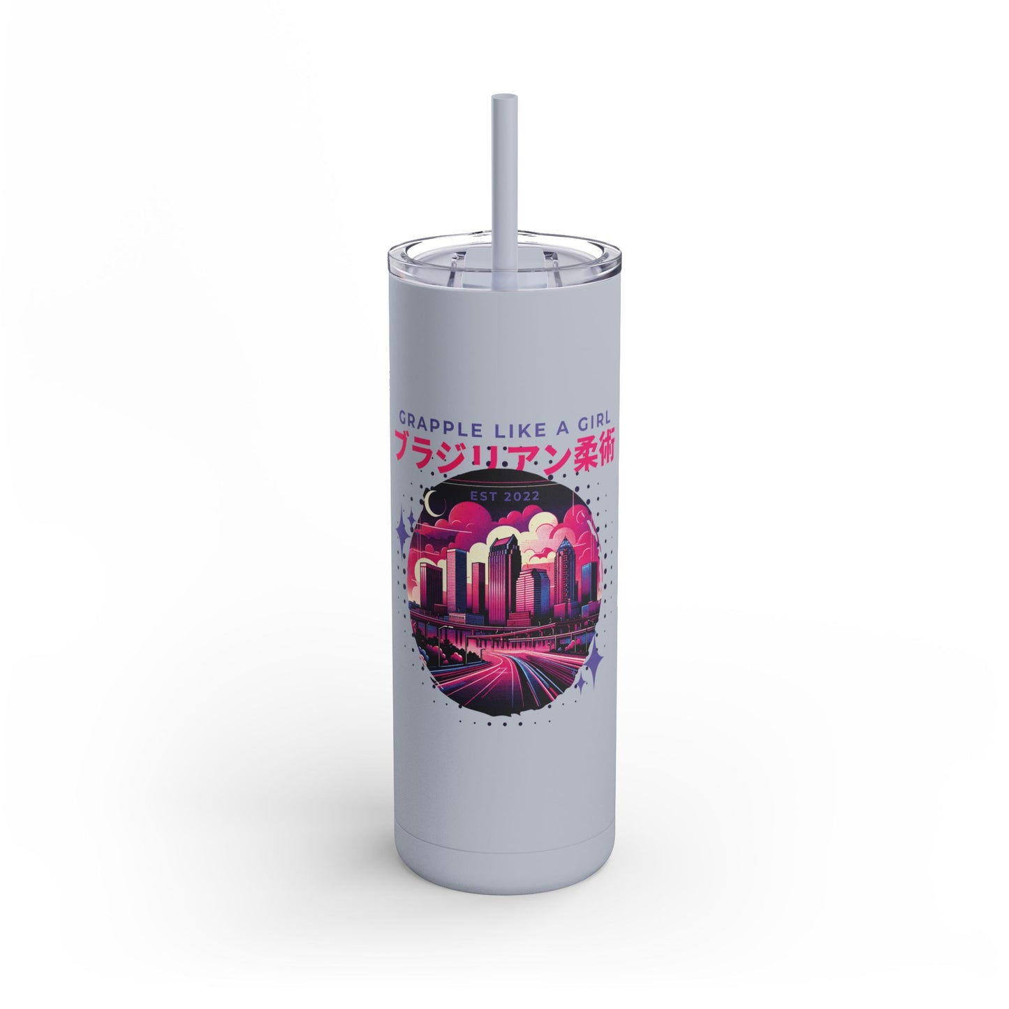 Grapple like a Girl 20oz Matte Tumbler - Tampa Skyline