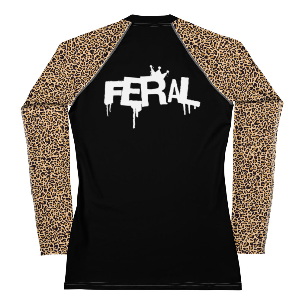 Women's Grapple like a Girl Feral Cheetah Print Rash Guard