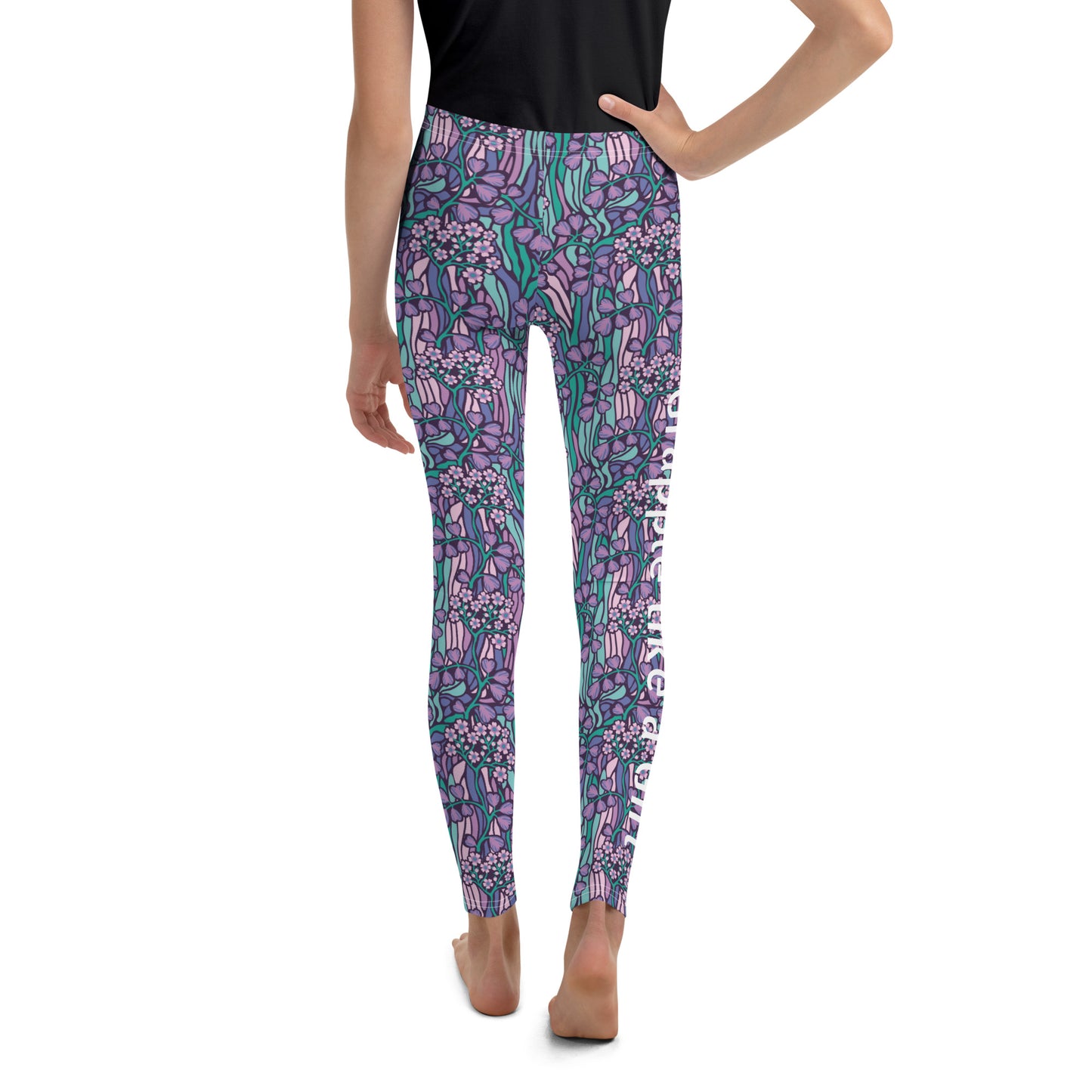 Grapple like a Girl Blue Floral Jiu Jitsu Spats, BJJ leggings