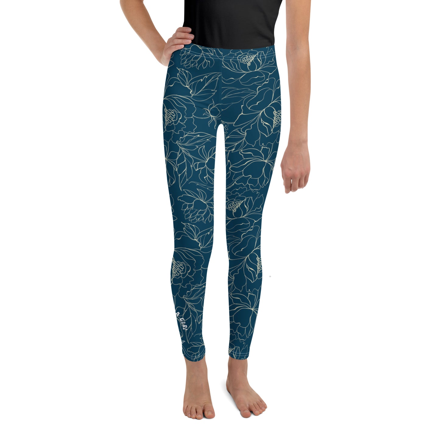 Grapple like a Girl Blue Floral Jiu Jitsu Spats, BJJ leggings