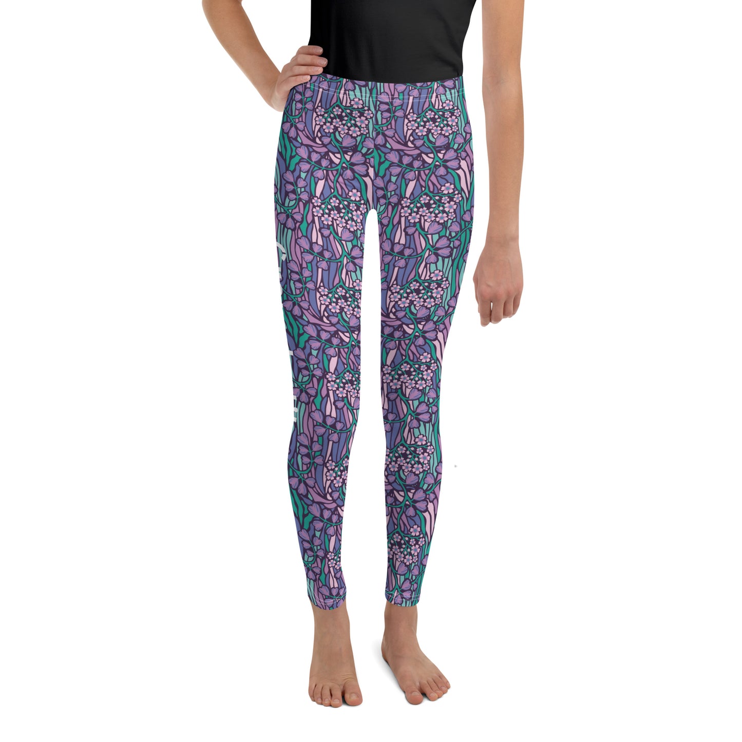 Grapple like a Girl Blue Floral Jiu Jitsu Spats, BJJ leggings