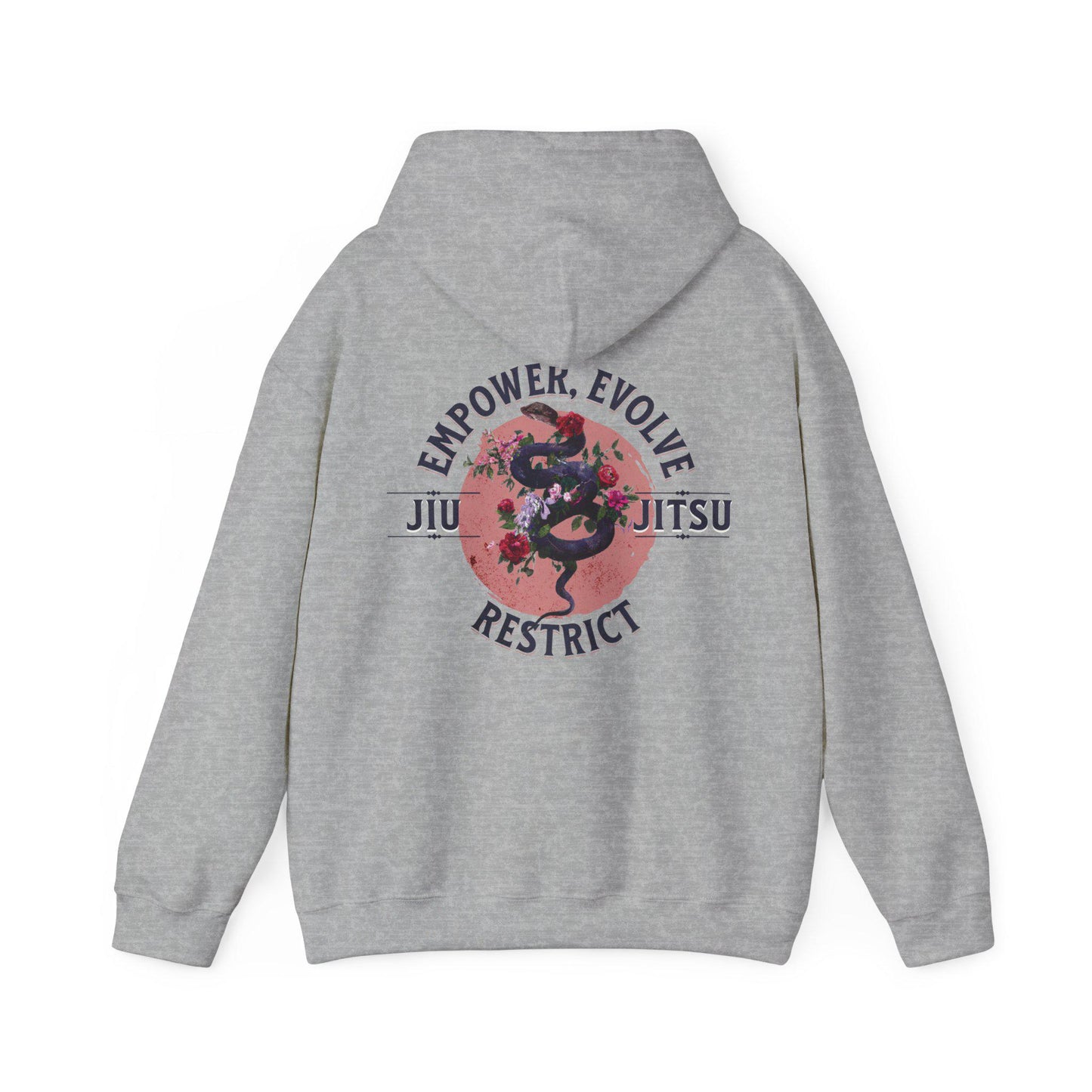 Women's Jiu Jitsu Hoodie - Empower, Evolve, Restrict Snake Design BJJ Apparel