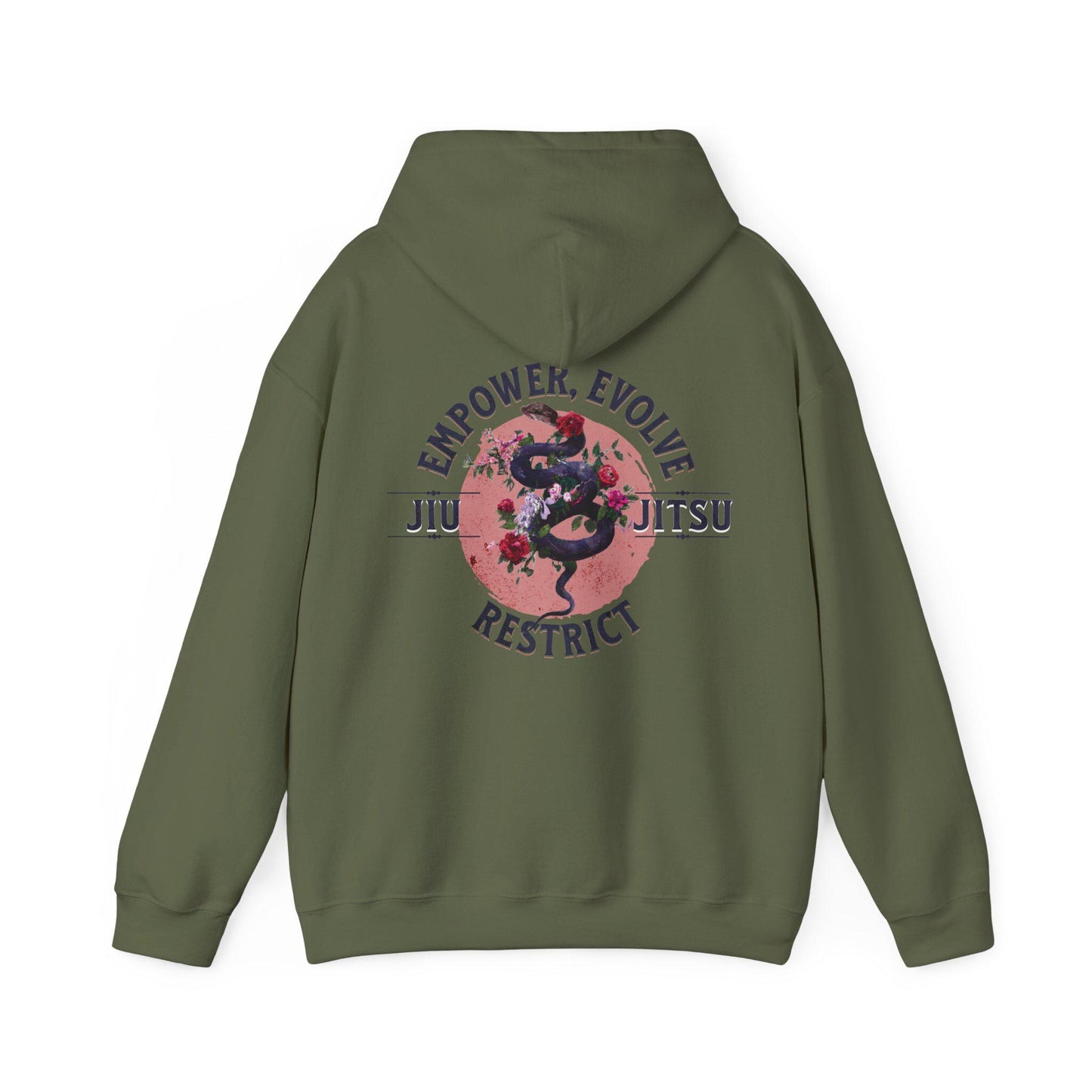 Women's Jiu Jitsu Hoodie - Empower, Evolve, Restrict Snake Design BJJ Apparel