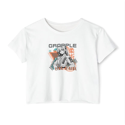 Grapple like a Girl Crop Top - Anime Girl