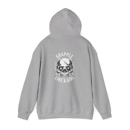 Grapple like a Girl BJJ Hoodie - Violent Little Thing/Skull Logo, cursive font