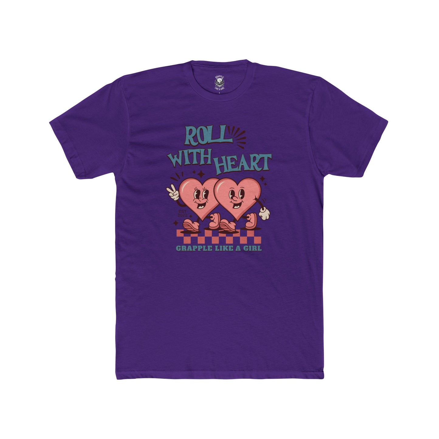 Grapple like a Girl Unisex Cotton T-shirt - Roll with Heart