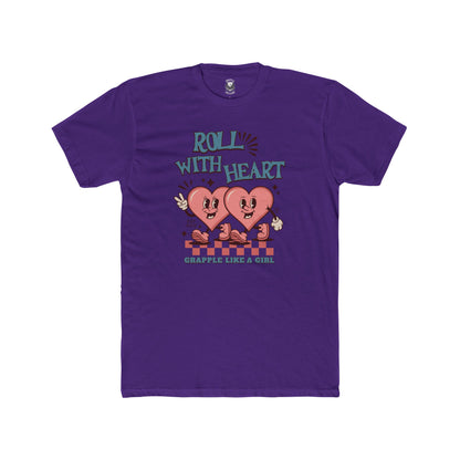 Grapple like a Girl Unisex Cotton T-shirt - Roll with Heart