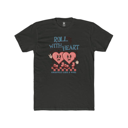 Grapple like a Girl Unisex Cotton T-shirt - Roll with Heart