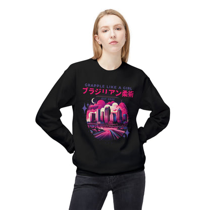 Grapple like a Girl Crewneck Sweatshirt - Tampa Skyline