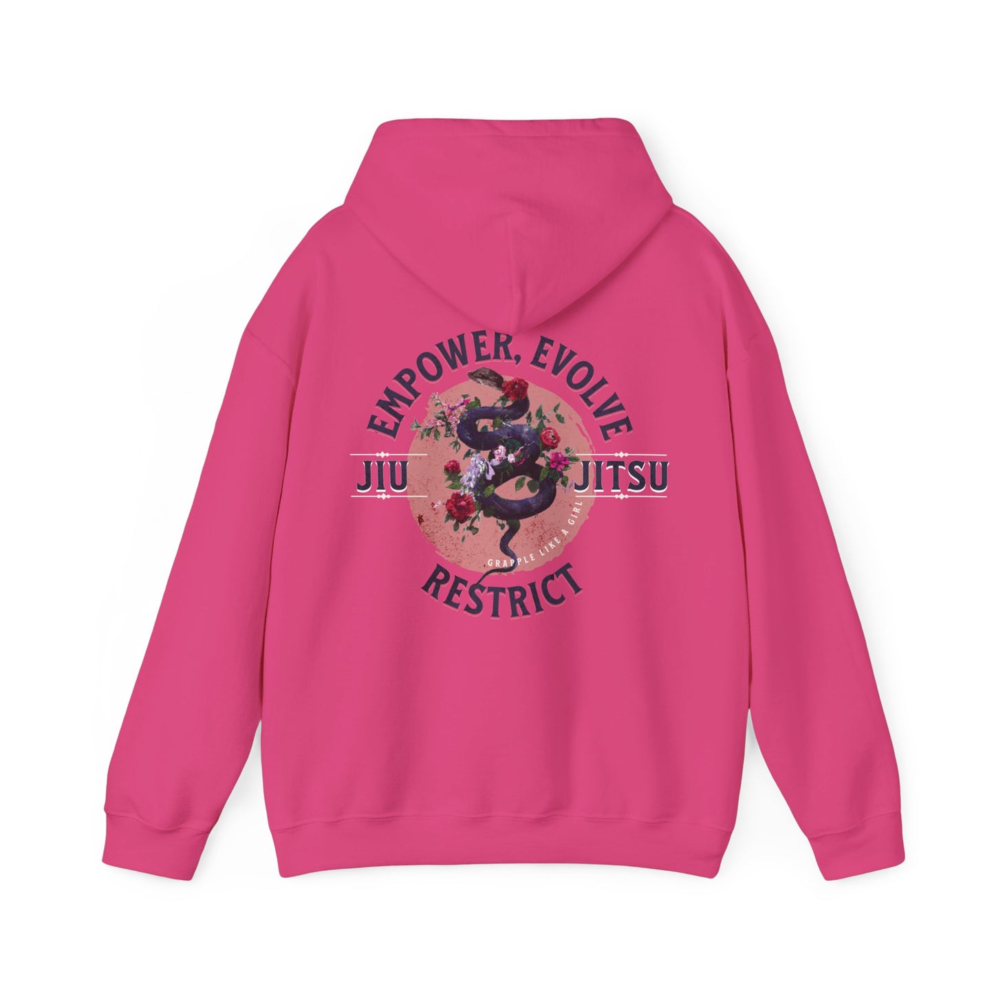 Women's Jiu Jitsu Hoodie - Empower, Evolve, Restrict Snake Design BJJ Apparel