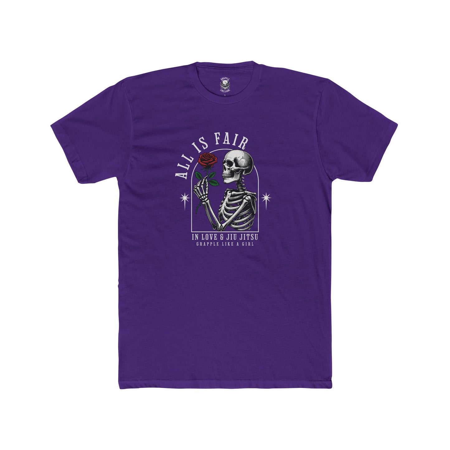 Grapple like a Girl Unisex Cotton T-shirt - All is Fair in Love & Jiu Jitsu