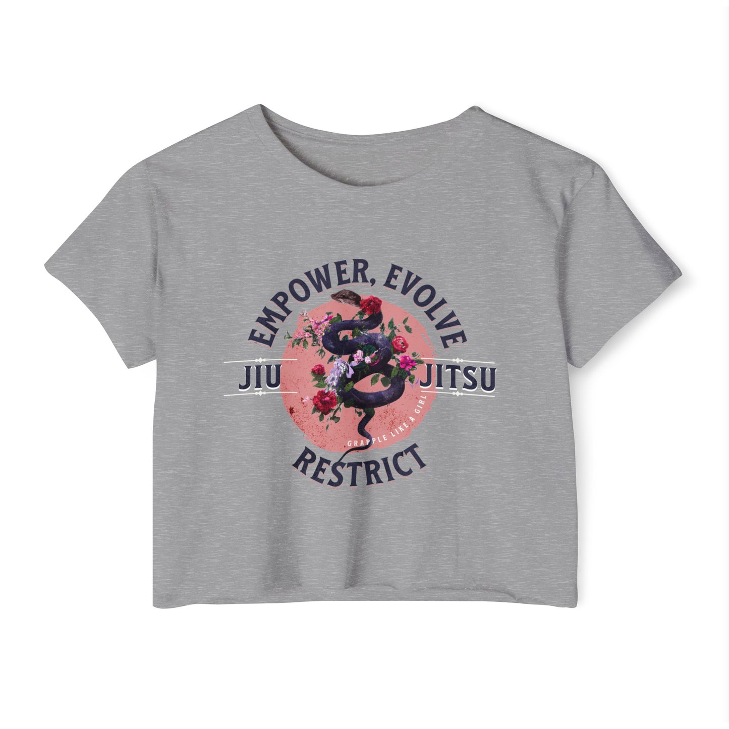 Women's BJJ Empower, Evolve, Restrict Snake Crop Top