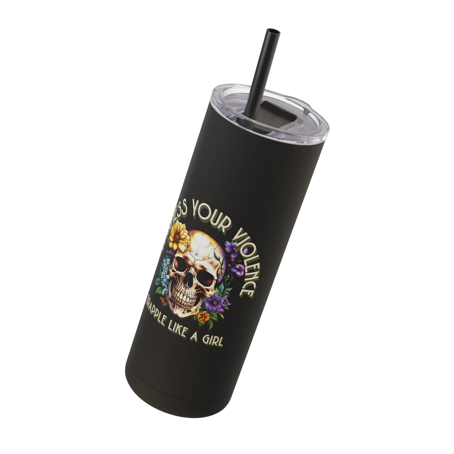 Women's Jiu Jitsu Harness Your Violence BJJ Skinny Matte Tumbler, 20oz