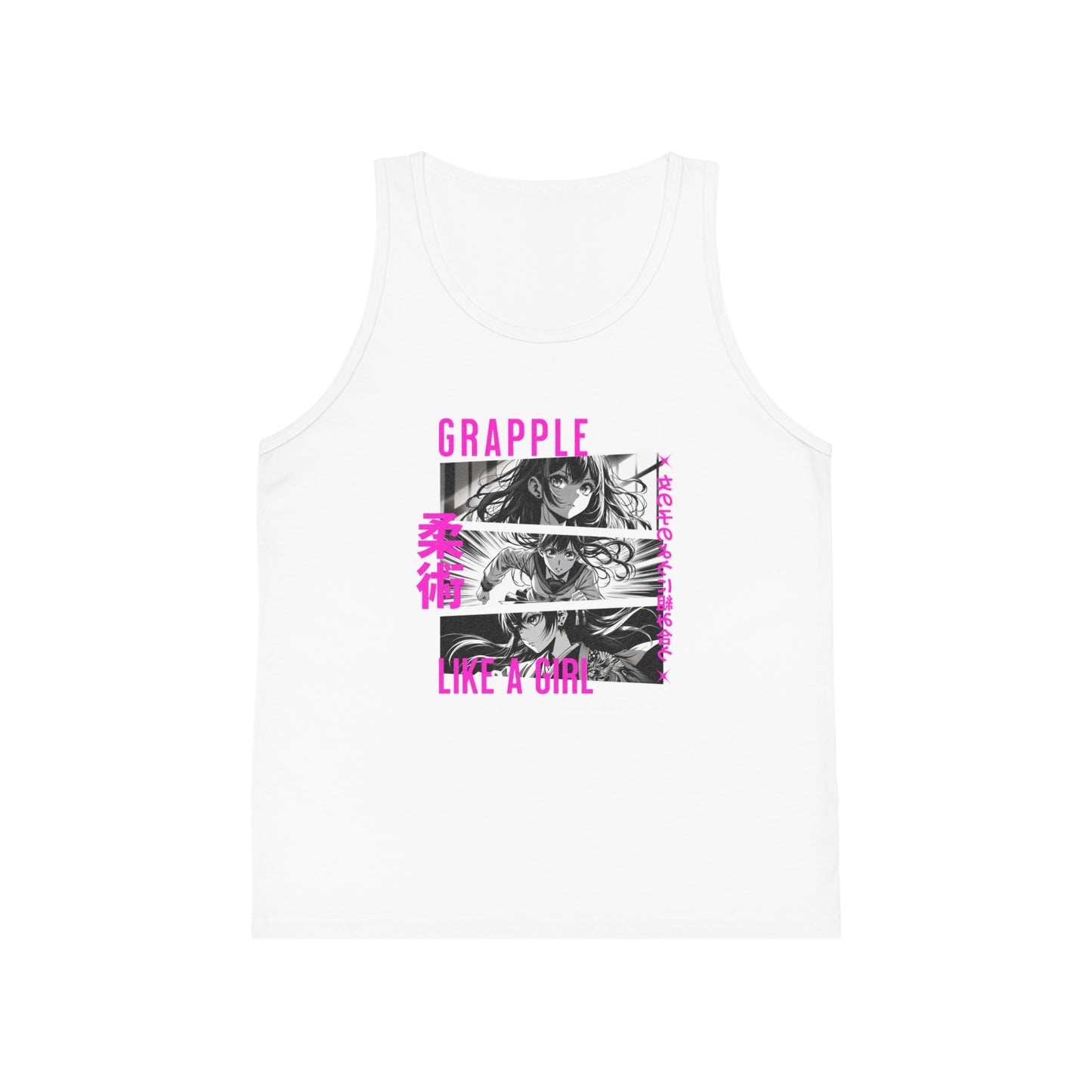 Grapple like a Girl Youth Jersey Tank Top - Anime Girl