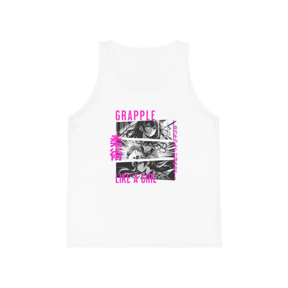 Grapple like a Girl Youth Jersey Tank Top - Anime Girl