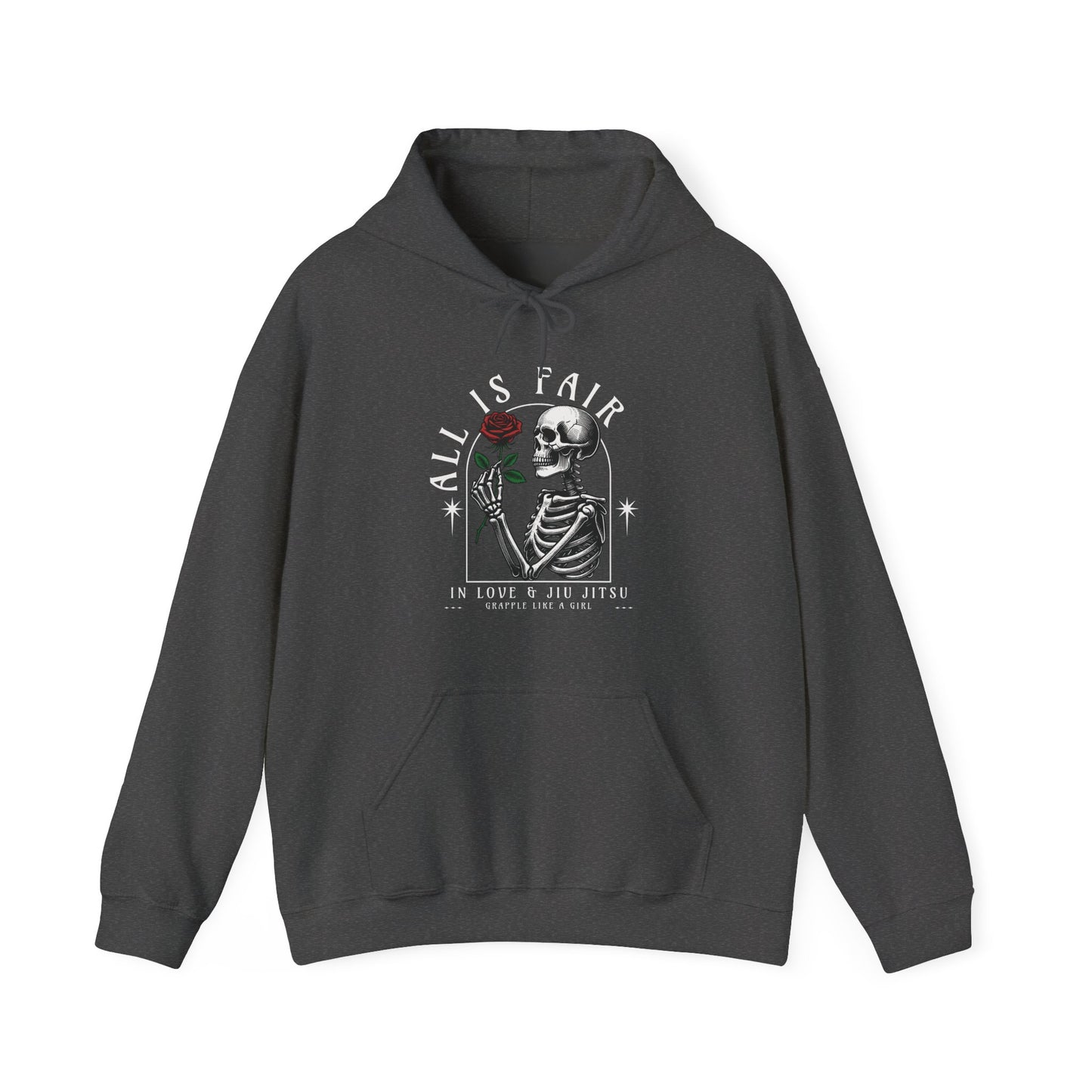 Women's BJJ Hoodie - Grapple Like a Girl, All is fair in love & jiujitsu