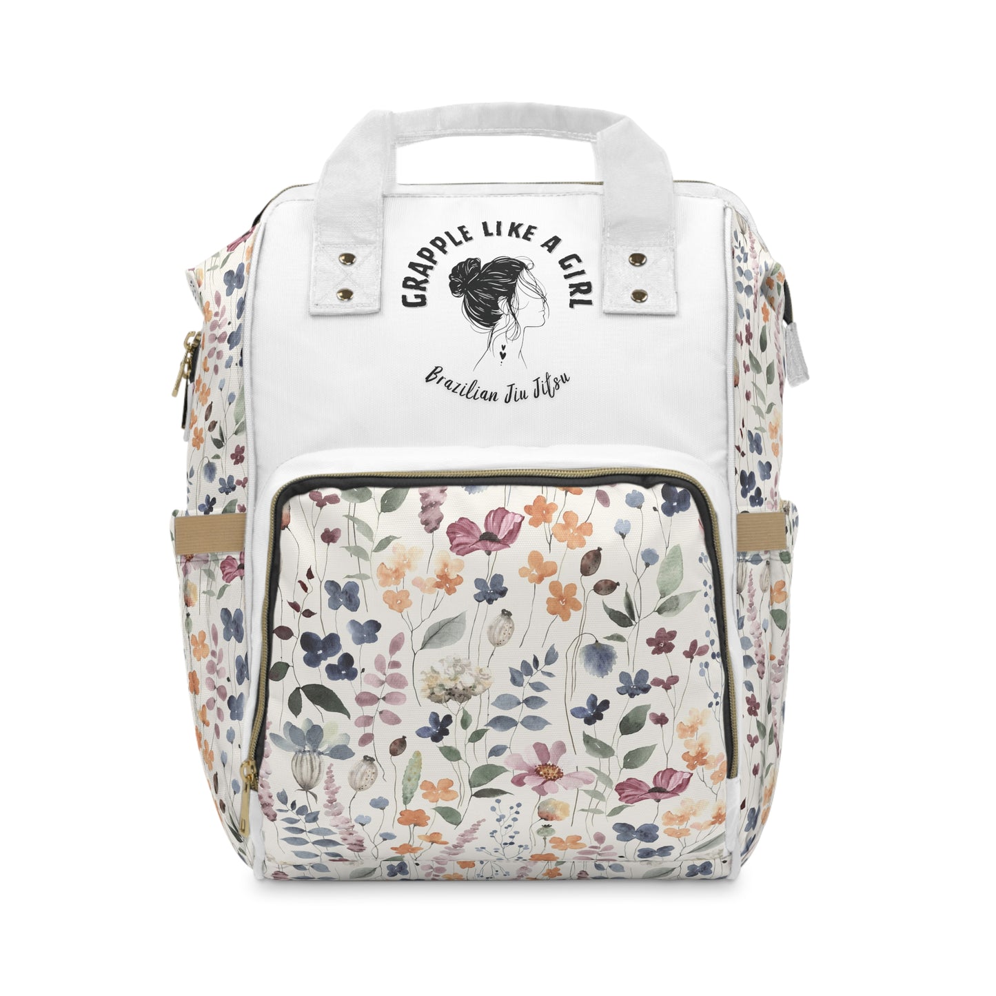 Women's Grapple like a Girl Jiu Jitsu Gear Backpack - White Floral