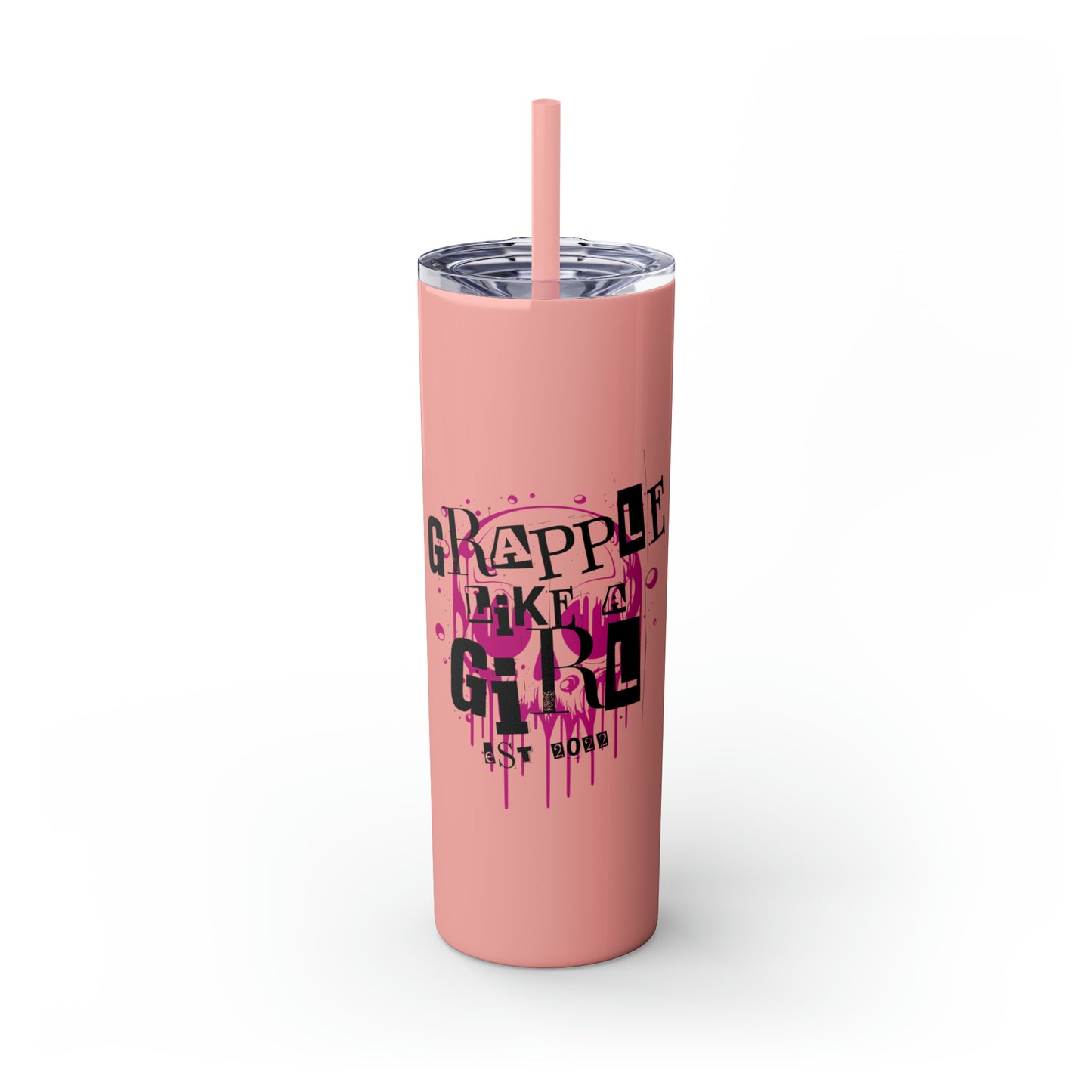 Grapple Like a Girl BJJ Skinny Matte Tumbler, 20oz