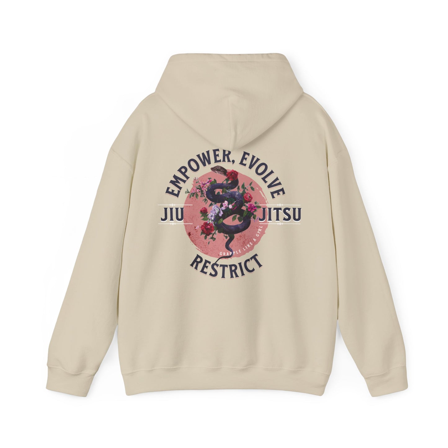 Women's Jiu Jitsu Hoodie - Empower, Evolve, Restrict Snake Design BJJ Apparel