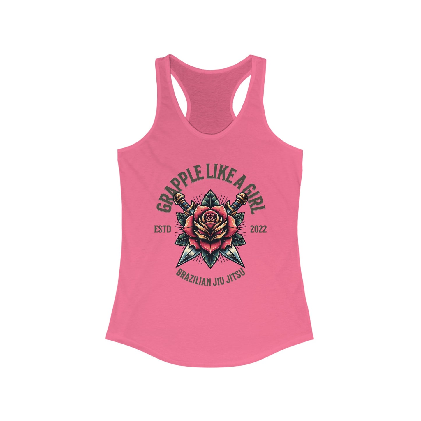 Women's Grapple like a Girl Rose Racerback Tank