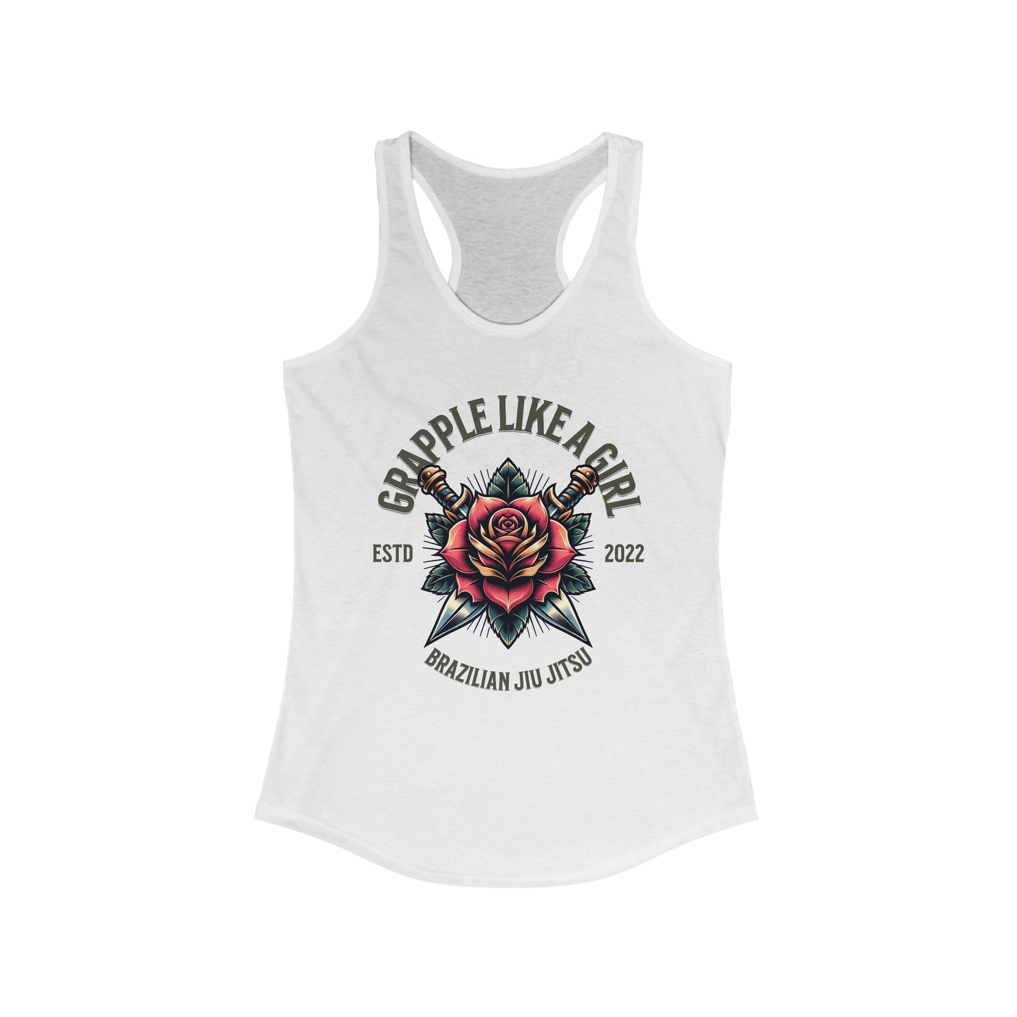 Women's Grapple like a Girl Rose Racerback Tank