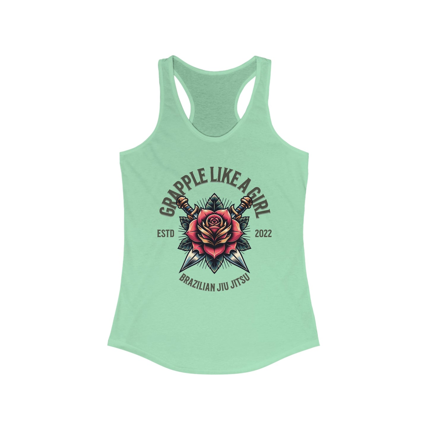 Women's Grapple like a Girl Rose Racerback Tank