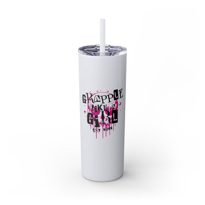 Grapple Like a Girl BJJ Skinny Matte Tumbler, 20oz
