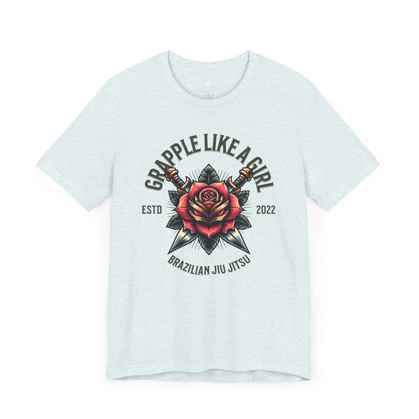 Women's Grapple like a Girl Rose Jiu Jitsu T-shirt