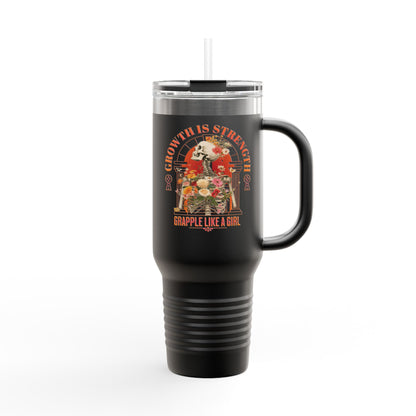 Grapple like a Girl Insulated Travel Mug - 40oz - Growth is Strength