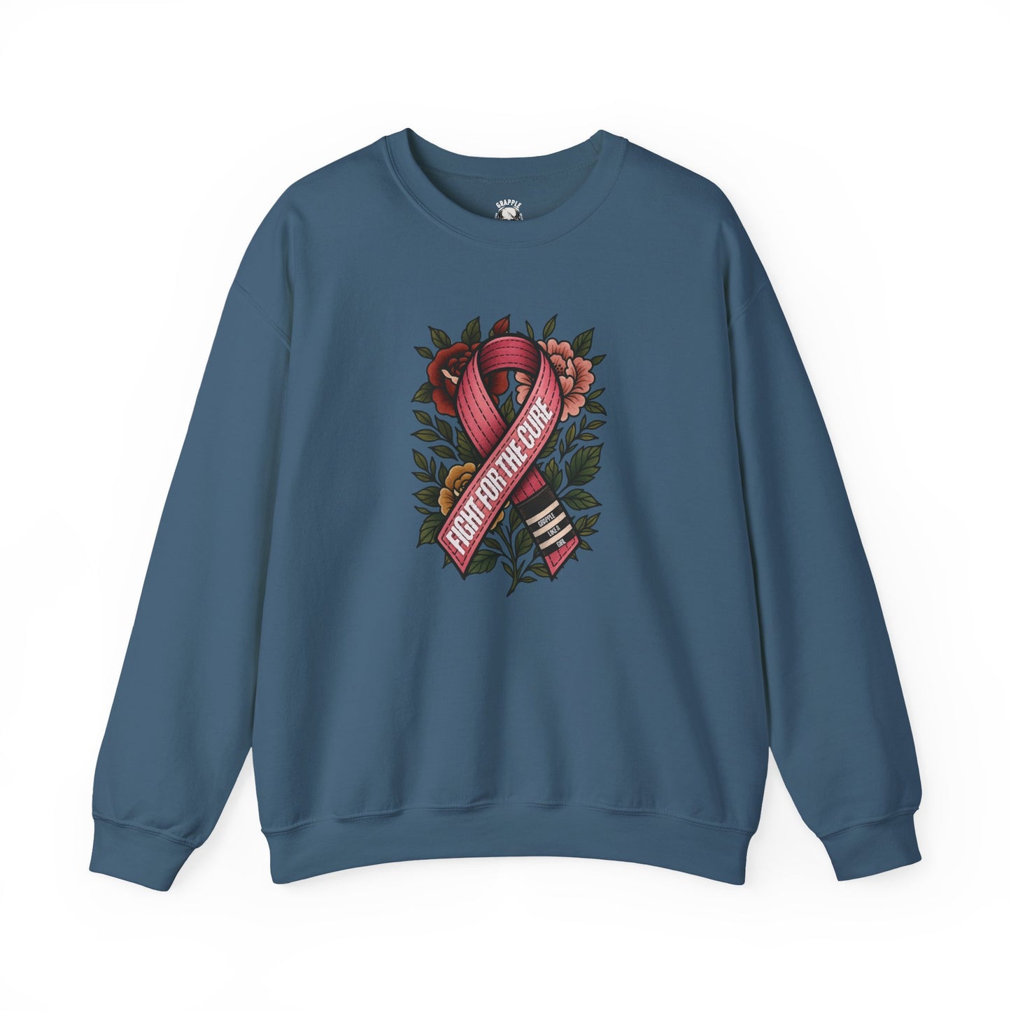 BJJ Women's Sweater Crewneck Sweater - Fight for the Cure, Breast Cancer Awareness