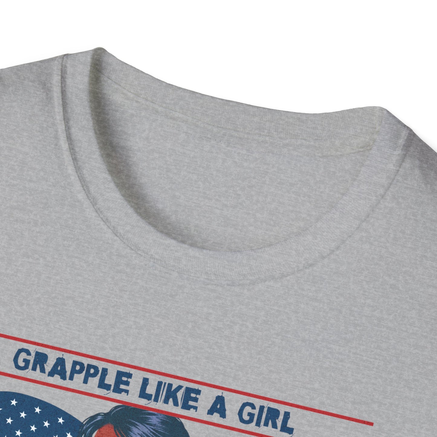 Women's Jiu Jitsu Grapple like a Girl BJJ Americana Queen Patriotic Unisex Softstyle T-Shirt