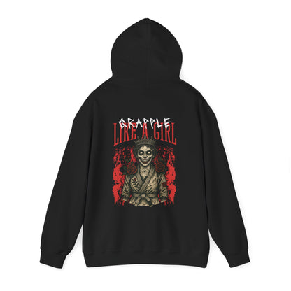 Women's BJJ Hoodie - Grapple Like a Girl, Crowned in Chaos *Limited Edition*