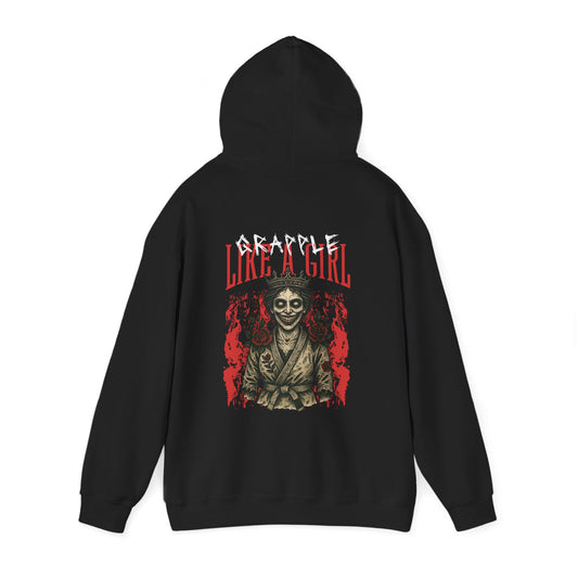 Women's BJJ Hoodie - Grapple Like a Girl, Crowned in Chaos *Limited Edition*