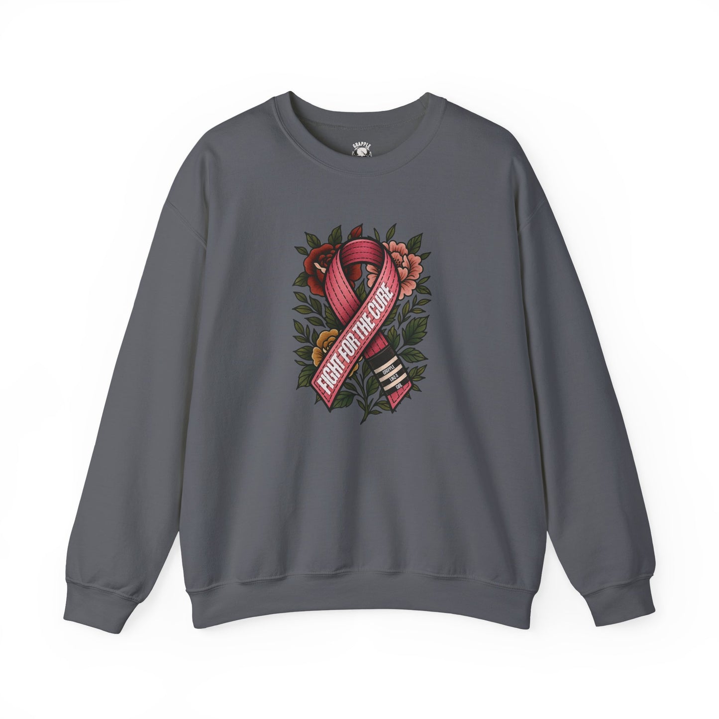 BJJ Women's Sweater Crewneck Sweater - Fight for the Cure, Breast Cancer Awareness