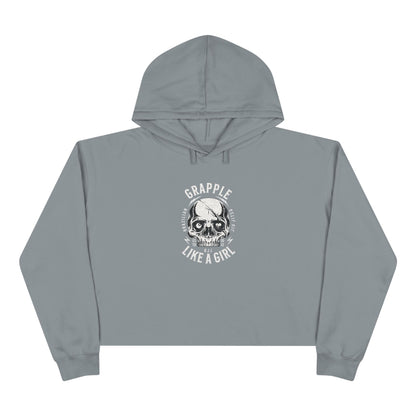 Grapple like a Girl Cropped Hoodie - Skull Logo