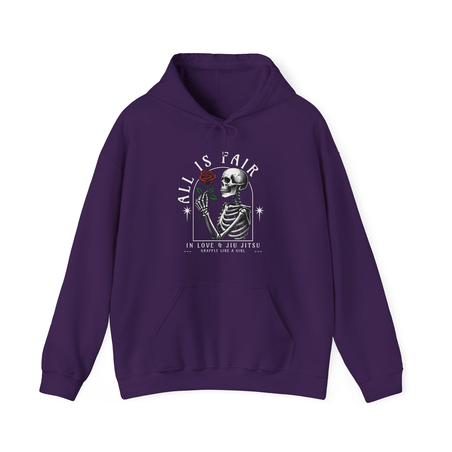 Women's BJJ Hoodie - Grapple Like a Girl, All is fair in love & jiujitsu