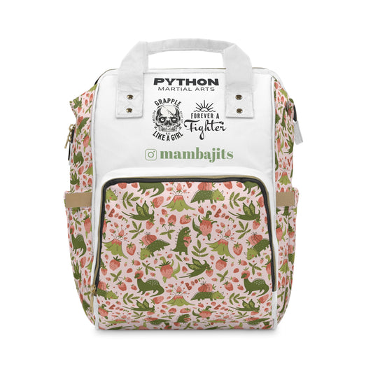 Women's Grapple like a Girl Jiu Jitsu Gear Backpack - Strawberry Dinosaur Design, Custom