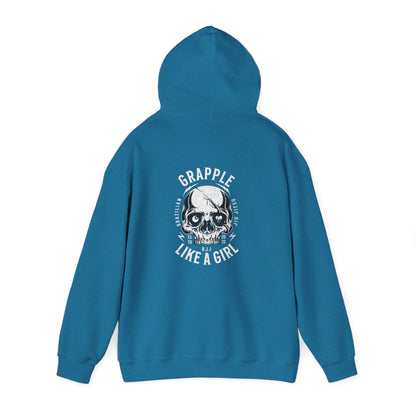 Grapple like a Girl BJJ Hoodie - Violent Little Thing/Skull Logo, cursive font