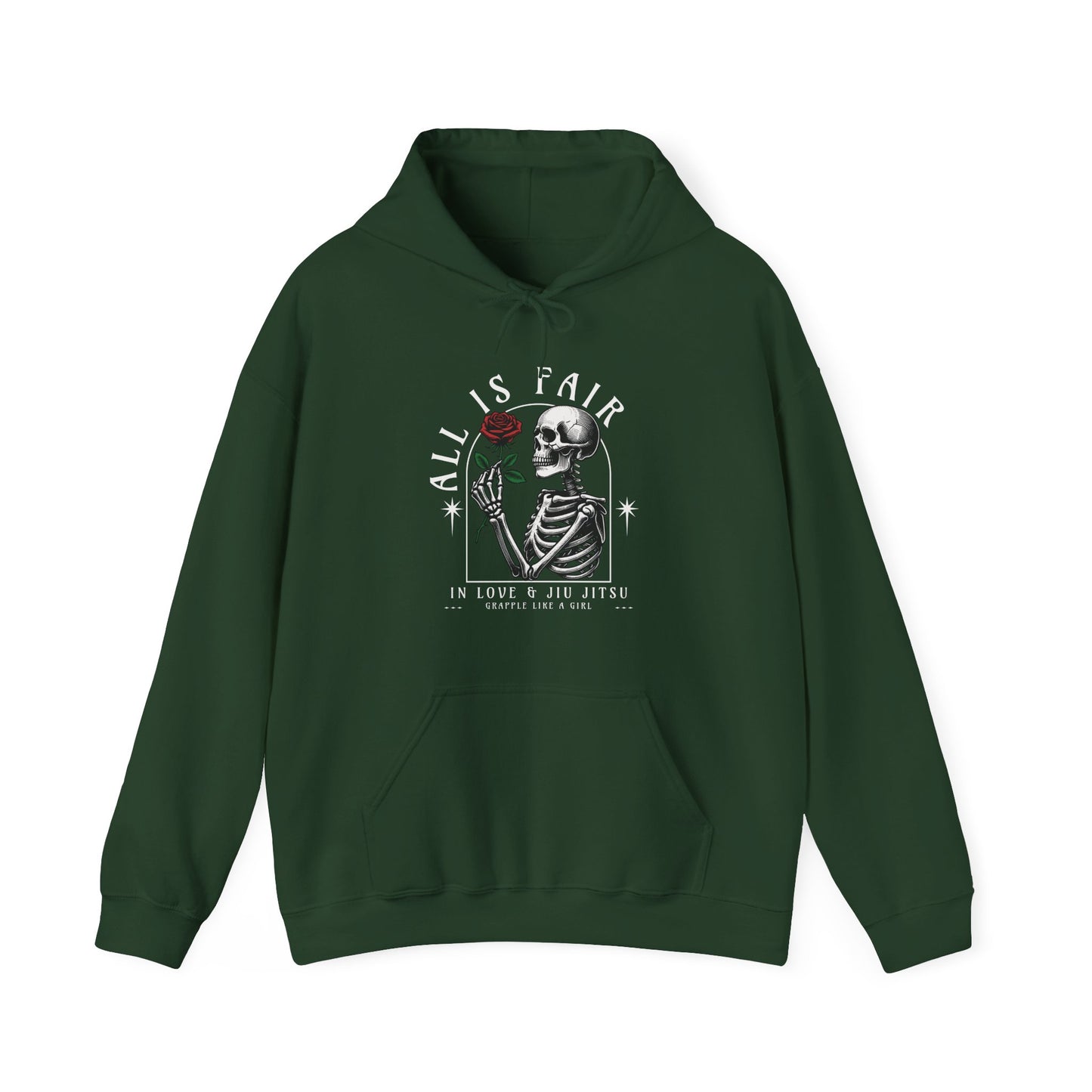 Women's BJJ Hoodie - Grapple Like a Girl, All is fair in love & jiujitsu