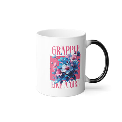Grapple like a Girl Color Morphing Mug, 11oz - Cherry Blossoms