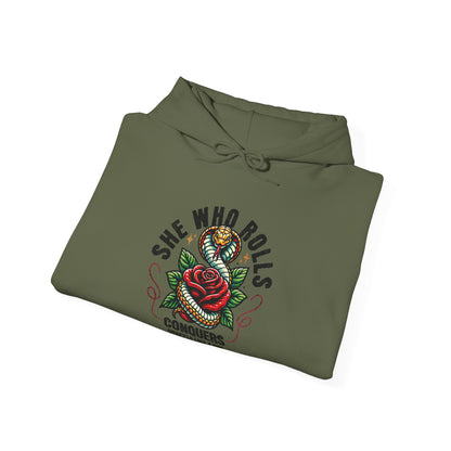 Grapple like a Girl Jiu Jitsu Hoodie - She Whoe Rolls Conquers