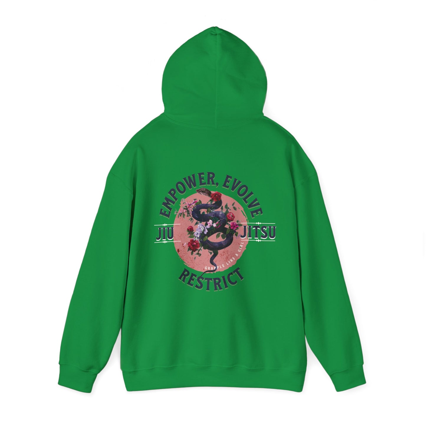 Women's Jiu Jitsu Hoodie - Empower, Evolve, Restrict Snake Design BJJ Apparel