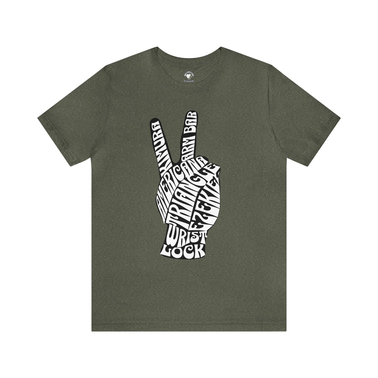 BJJ Women's JiuJitsu Submission Peace Sign - black & white design