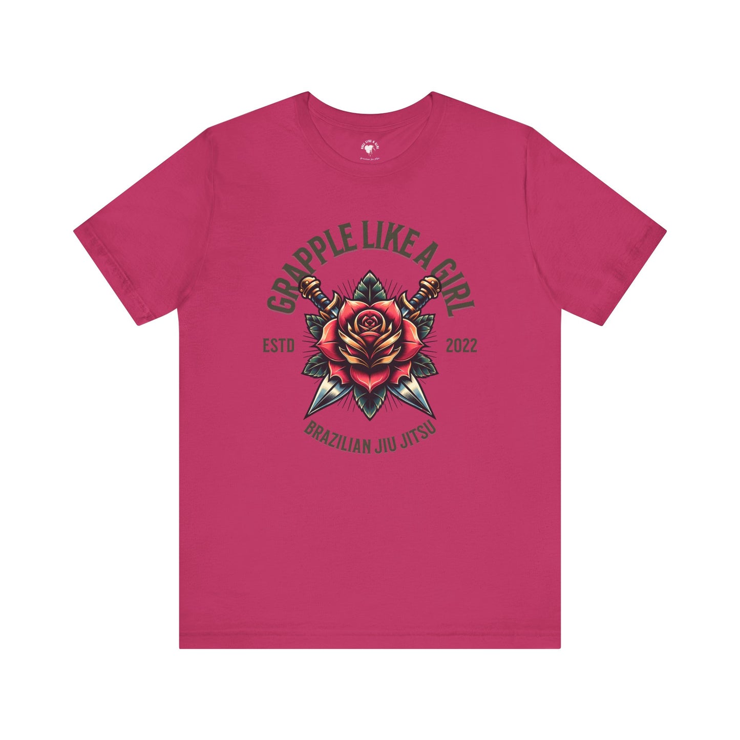 Women's Grapple like a Girl Rose Jiu Jitsu T-shirt