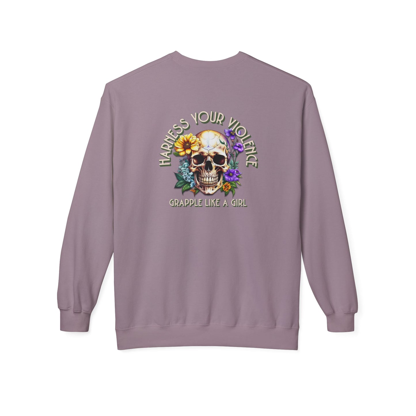 Grapple like a Girl Crewneck Sweatshirt - Violent little thing / Harness your Violence