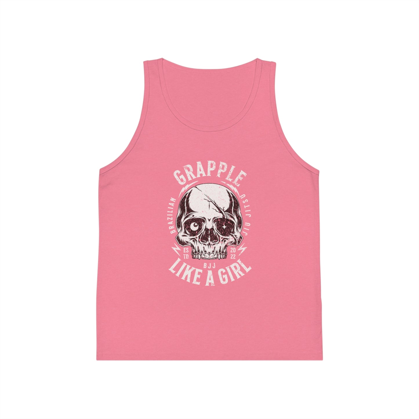 Grapple like a Girl Skull Youth Jersey Tank Top