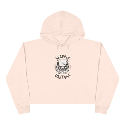Grapple like a Girl Cropped Hoodie - Skull Logo