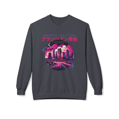 Grapple like a Girl Crewneck Sweatshirt - Tampa Skyline